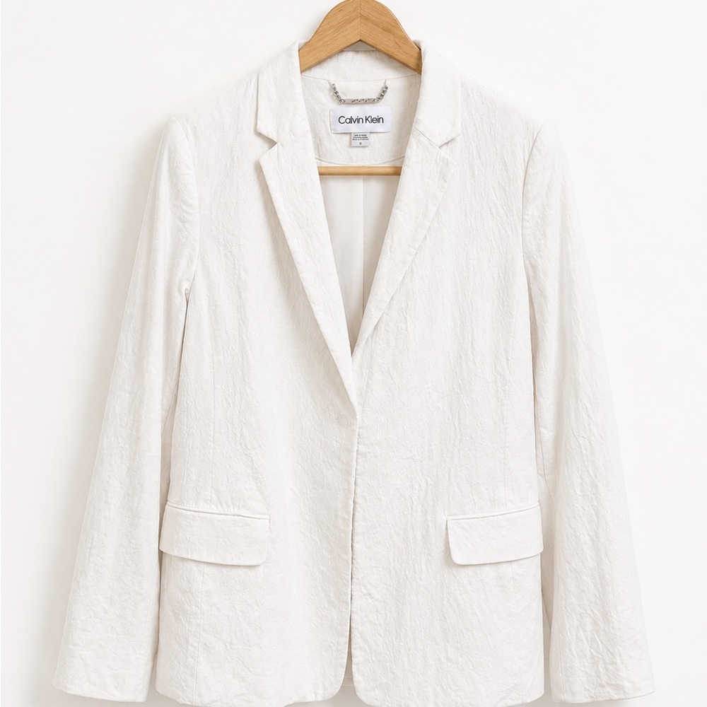 Calvin Klein Women's Off-White Linen Blazer